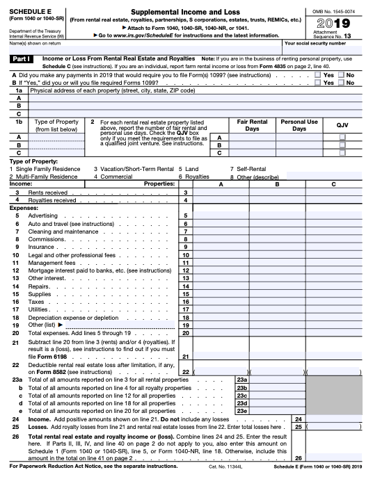 Irs Schedule E Instructions 2022 Schedule E Instructions For 2020 - Taxhub